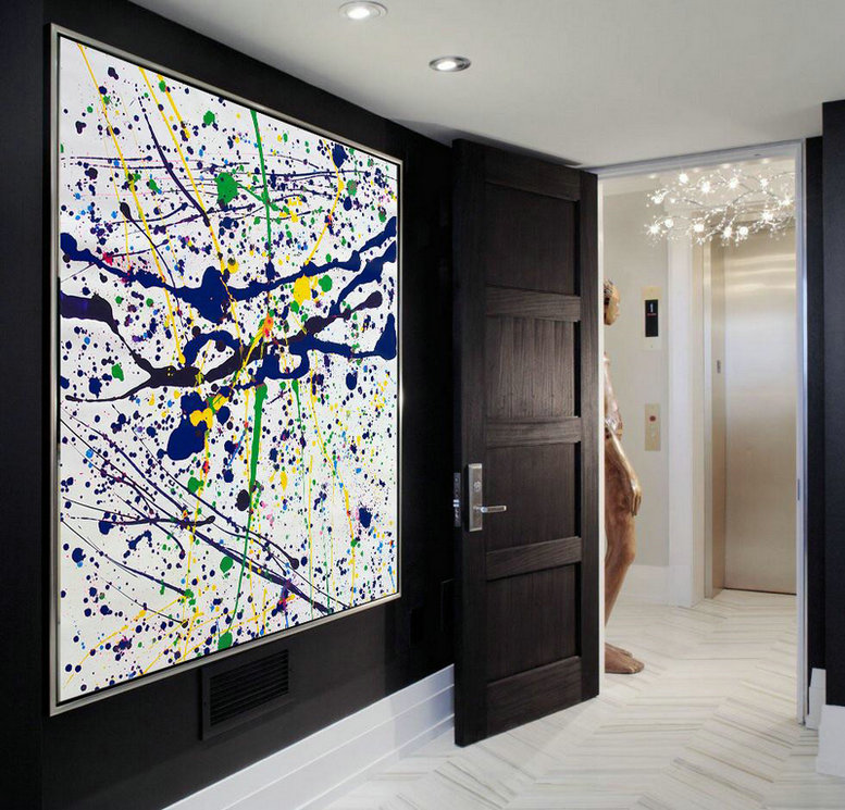 Large Abstract Art,Oversized Contemporary Art,Extra Large Artwork,Blue,White,Yellow,Green.etc